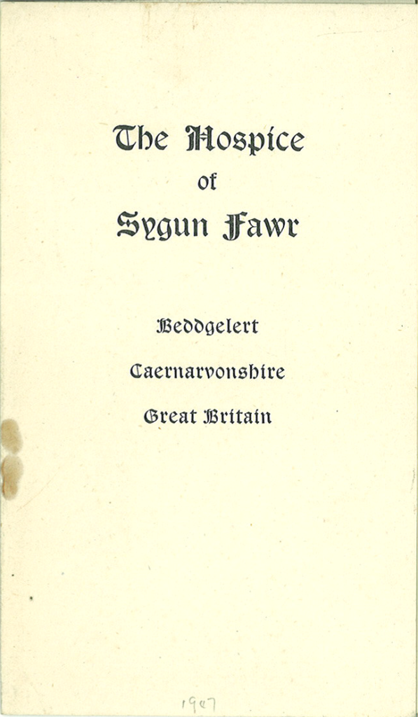 1920 Sygun Fawr booklet front